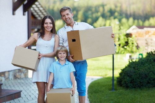 Removal van for house removals in Castelnau on a residential street