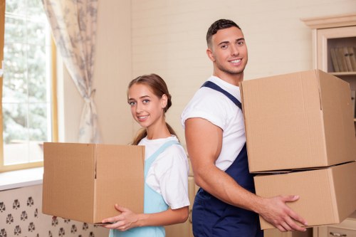 Packing materials and boxes prepared for a Castelnau relocation